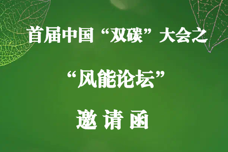 邀請函丨首屆中國“雙碳”大會(huì)之“風(fēng)能論壇”