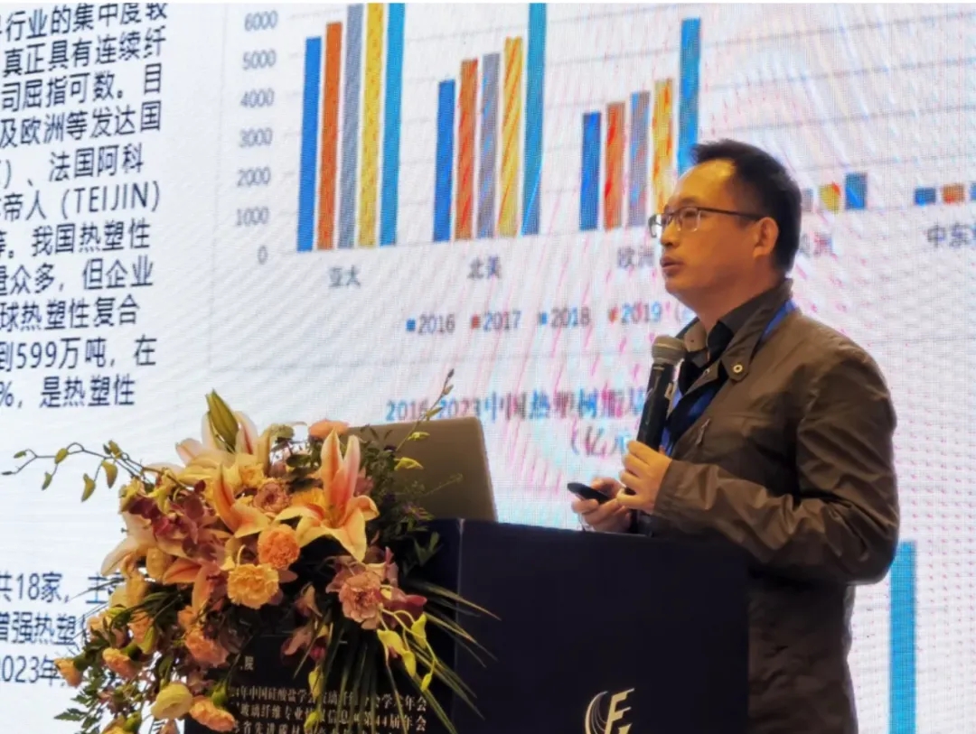 中國復合材料工業協會秘書長應邀參加2024年中硅會玻纖分會學術年會、第44屆玻纖情報網年會及江蘇省先進碳材料技術交流會