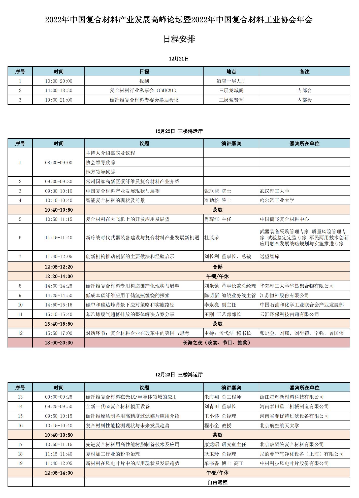 12月21-23日 中國復(fù)材年會 | 疫情防控不松懈，參會需提前報名，保證身體健康，謝絕空降