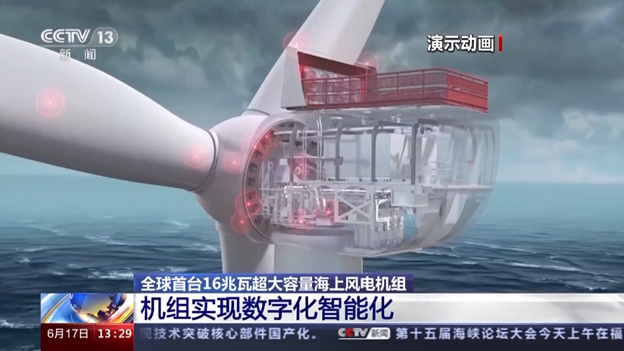 全球首臺16兆瓦超大容量海上風(fēng)電機(jī)組